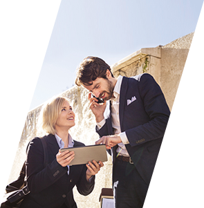 Business meeting with tablet